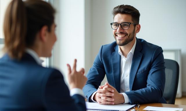 Candidato che risponde a domande difficili